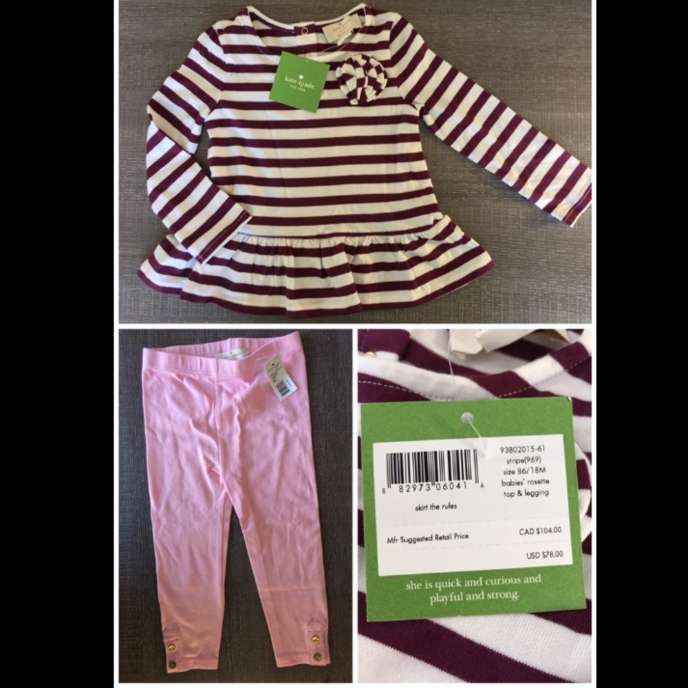 ✖️SOLD✖️NWT Kate Spade Baby 18M Top & Leggings Set